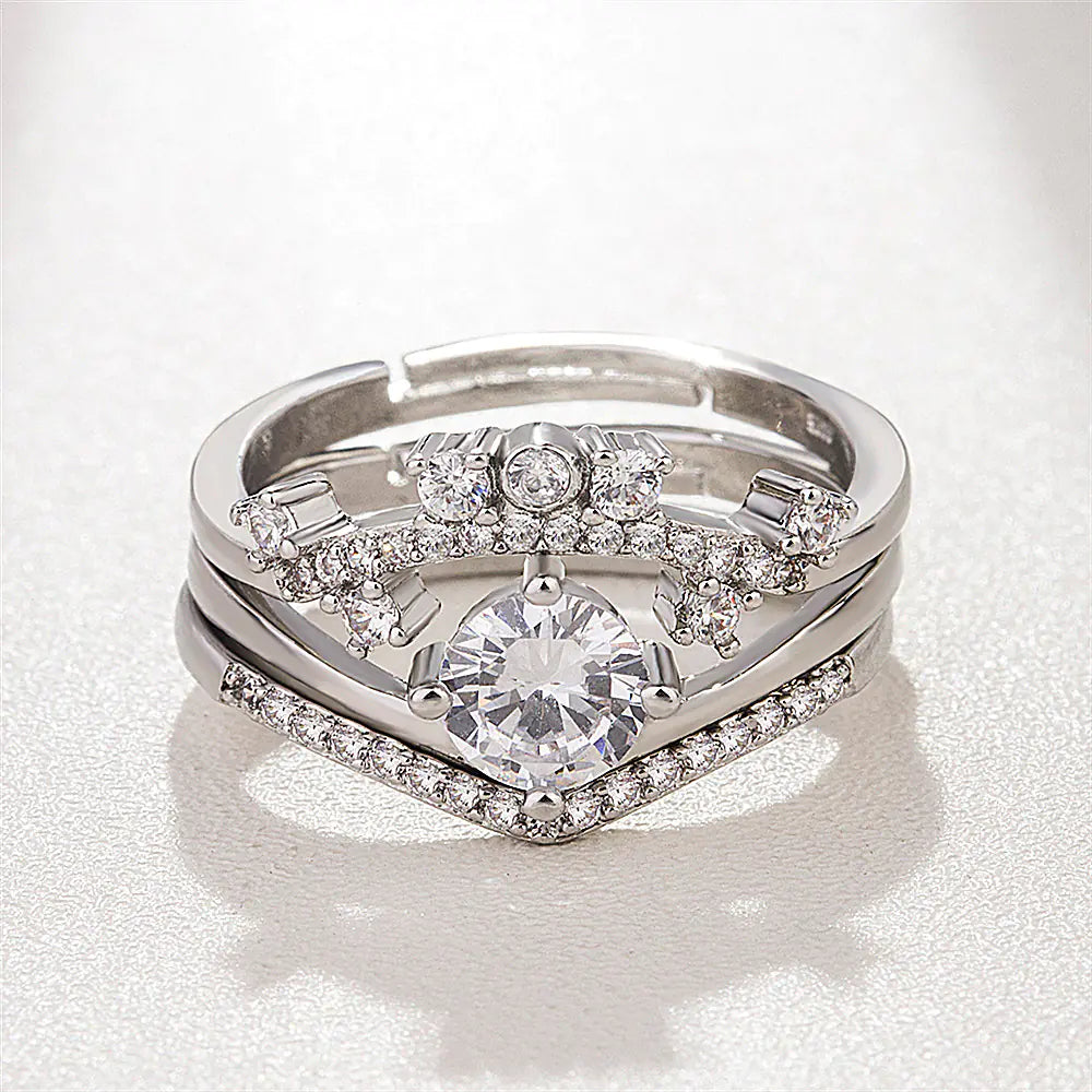 Crown Couple Ring – Vintage Silver Edition