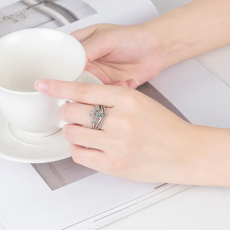 Crown Couple Ring – Vintage Silver Edition