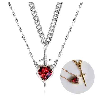 Gothic Punk “Dagger Through the Heart” Necklace