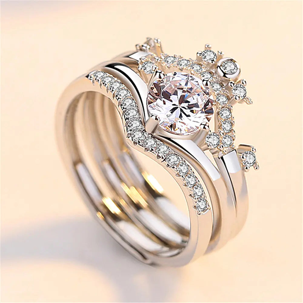 Crown Couple Ring – Vintage Silver Edition
