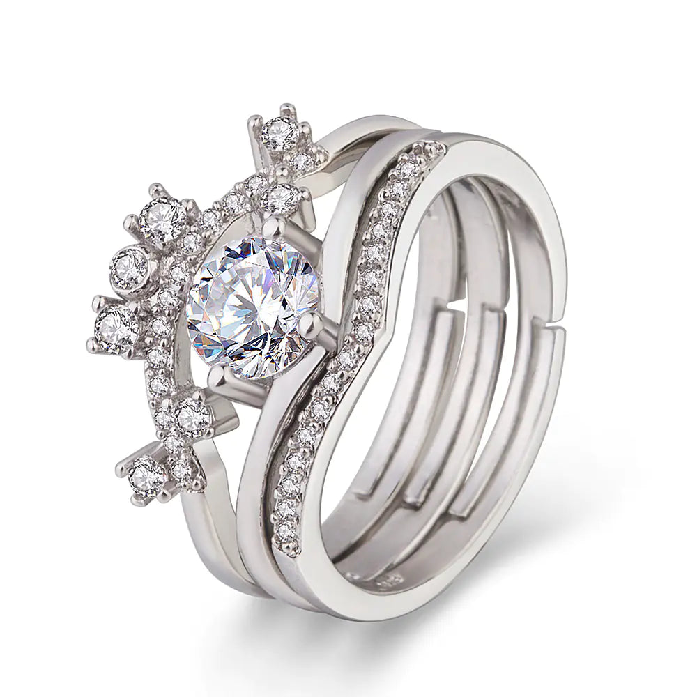 Crown Couple Ring – Vintage Silver Edition